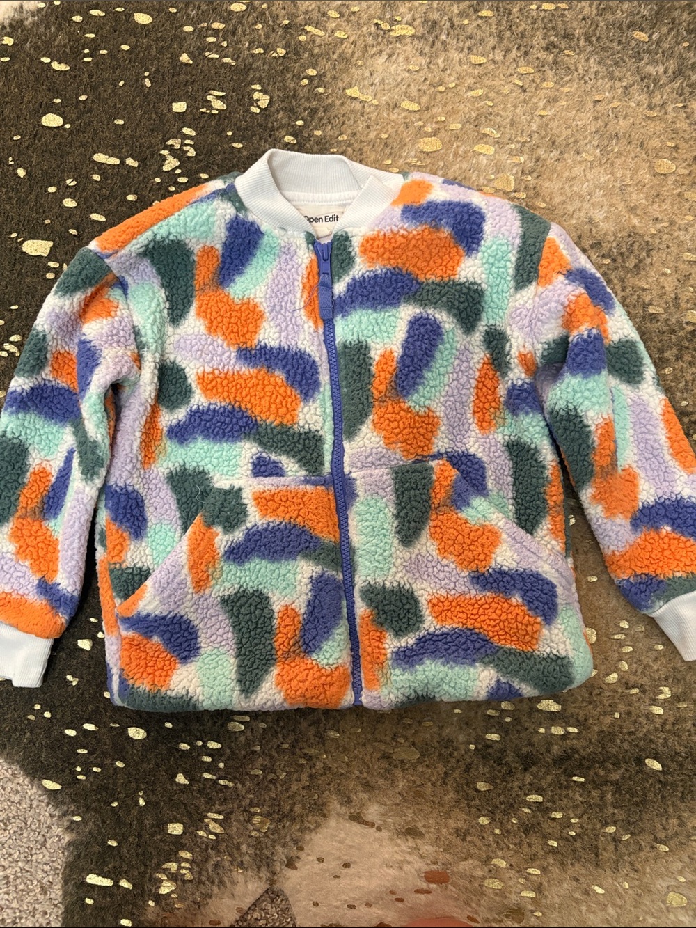 Open Edit Kids' Multicolor Sherpa Zip Jacket